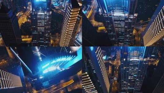 俯拍上海银行大厦高清在线视频素材下载