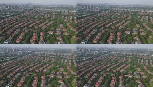 上海御翠园别墅区4K航拍高清在线视频素材下载
