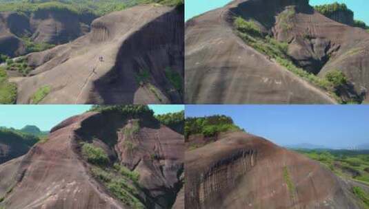 4k航拍湖南郴州市马皇丘大峡谷登山高清在线视频素材下载