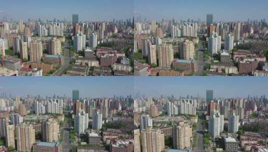 4k 航拍 22年5月上海内环旁街道高清在线视频素材下载