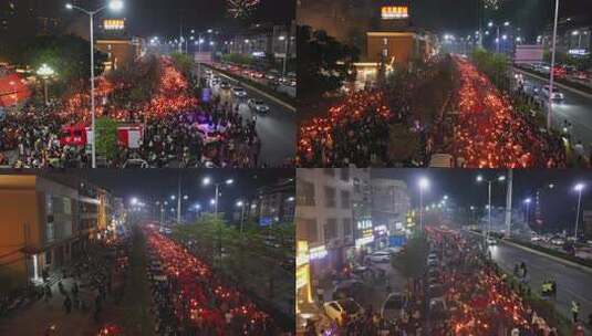 广东揭阳火把节民俗非遗高清在线视频素材下载