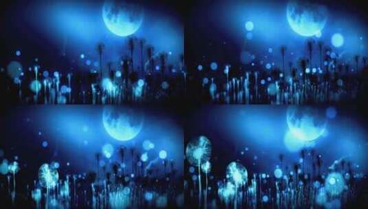 星光浪漫的圆月高清在线视频素材下载