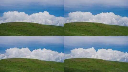 新疆伊犁大草原上的蓝天白云云卷云舒高清在线视频素材下载
