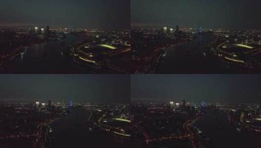 上海浦西傍晚夜景高清在线视频素材下载