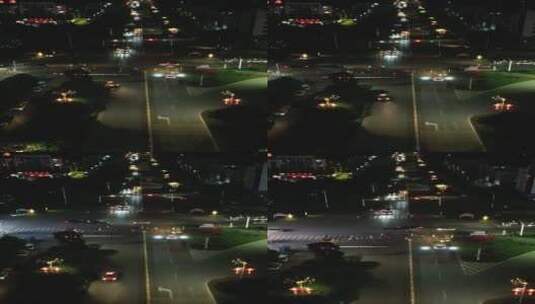 湖南株洲城市夜景交通竖屏航拍高清在线视频素材下载