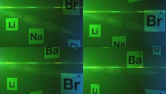 下落的化学元素符号高清在线视频素材下载