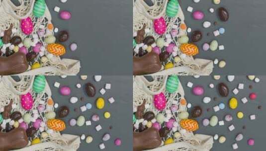 复活节糖果的定格镜头高清在线视频素材下载