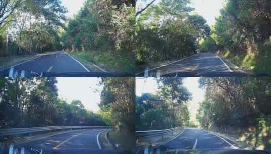 行车记录仪开车第一视角行驶在山路弯路公路高清在线视频素材下载