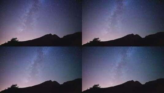 夜景山上星空延时高清在线视频素材下载