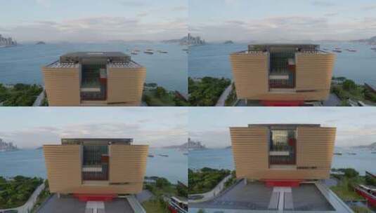 香港故宫文化博物馆大气航拍高清在线视频素材下载