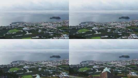航拍沿海城市建筑景观高清在线视频素材下载