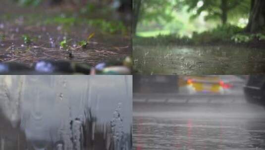 地面雨滴 玻璃 水花高清在线视频素材下载