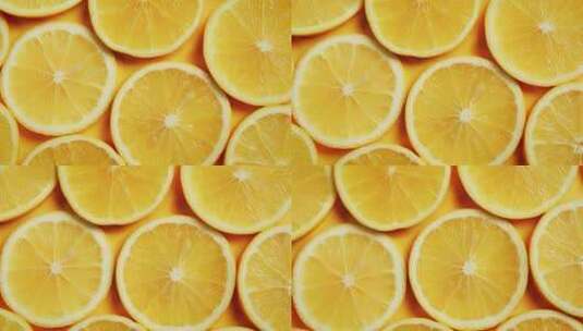 橙子切片平铺高清在线视频素材下载