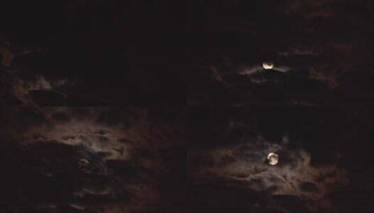 十五的月亮云中穿梭高清在线视频素材下载