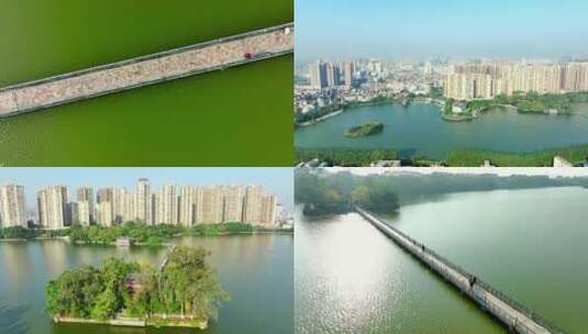 广西省贵港市东湖公园高清在线视频素材下载