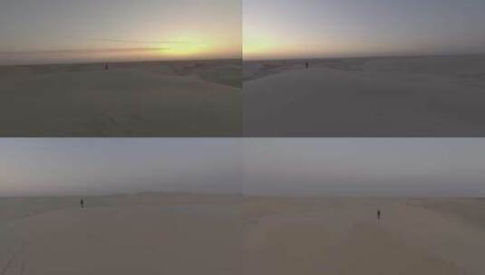 沙漠中一个人行走高清在线视频素材下载