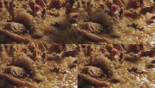 红烧鸡肉炖干锅高清在线视频素材下载