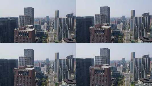 4k 航拍宁波南部商务区现代建筑街景高清在线视频素材下载