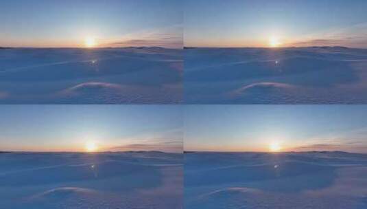 航拍4K雪域草原暮色高清在线视频素材下载