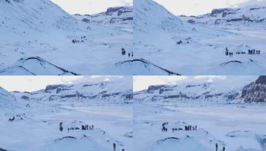 冰岛冬季冰川景观导览2高清在线视频素材下载