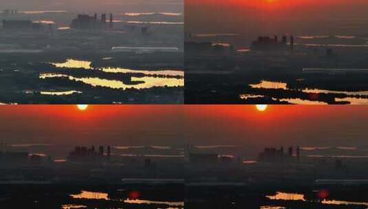 武汉黄昏天际线-水面-高楼高清在线视频素材下载