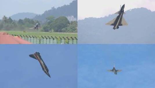 稳定：兰卡威航展八一表演队歼-10战机高清在线视频素材下载