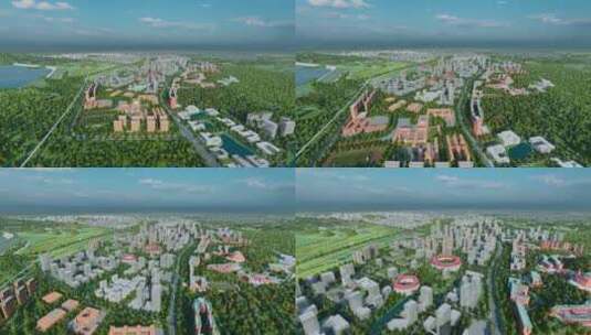 三维城市建筑深圳光明科学城科研中心模型高清在线视频素材下载