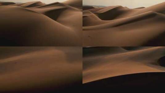 航拍广阔无垠的沙漠黄沙响沙高清在线视频素材下载
