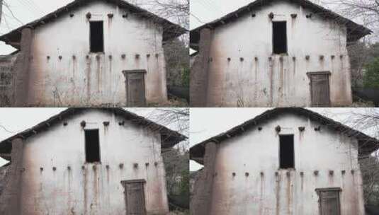 农村破旧的土墙房子拆迁高清在线视频素材下载