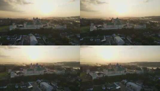 空中拍摄村庄Mezhyrich高清在线视频素材下载