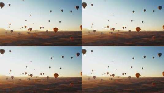飘浮在空中的热气球高清在线视频素材下载