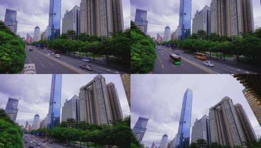 深圳高楼汉国中心深南大道车流B高清在线视频素材下载