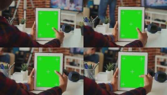 数字平板电脑上使用绿屏高清在线视频素材下载