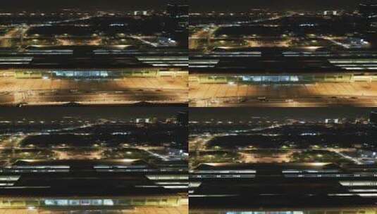 江苏淮安城市夜景灯光竖屏航拍高清在线视频素材下载