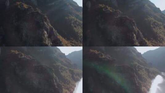 美丽的内雷特瓦河流经波斯尼亚山区景观，空中高清在线视频素材下载