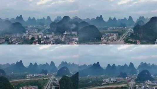 桂林喀斯特地貌山脉风光特写高清在线视频素材下载
