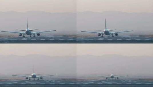 飞机起飞飞机降落航班高清在线视频素材下载