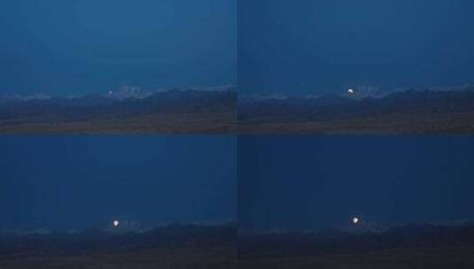 月亮下的博格达峰高清在线视频素材下载