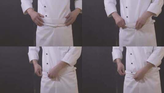 男厨师系围裙高清在线视频素材下载