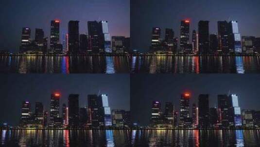 广州夜景延时城市夜晚建筑风光江滨风景高清在线视频素材下载
