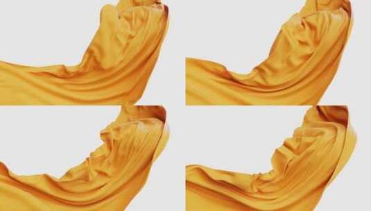 黄色绸缎 面料 抽象高清在线视频素材下载