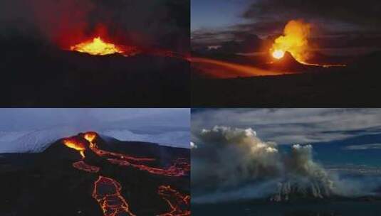 火山喷发熔岩高清在线视频素材下载