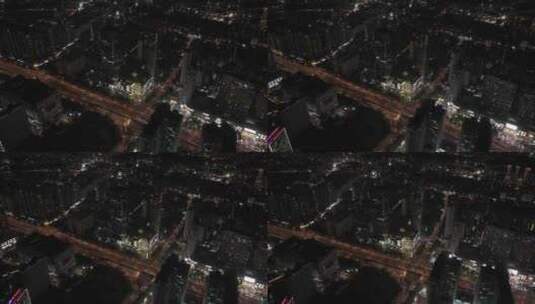 龙岩新罗龙岩大道京华中心城市大景夜景航拍高清在线视频素材下载