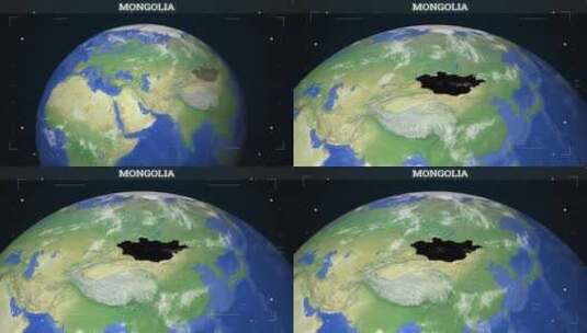 蒙古地图来自地球高清在线视频素材下载