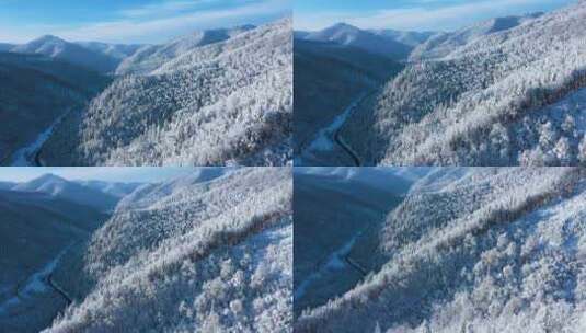 冬季森林雪山航拍高清在线视频素材下载