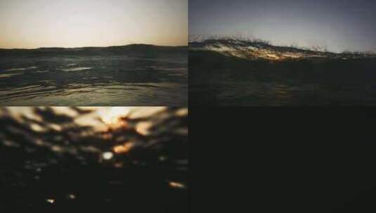 夕阳黄昏海浪高清在线视频素材下载