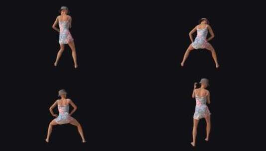 性感的女孩与动态短裙twerk舞蹈。高清在线视频素材下载