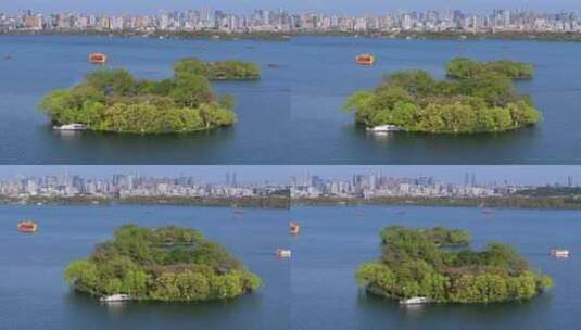 航拍杭州西湖高清在线视频素材下载