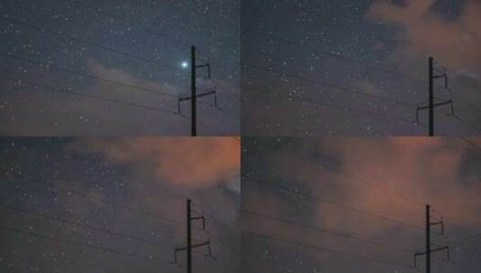 夜空星辰闪烁高清在线视频素材下载