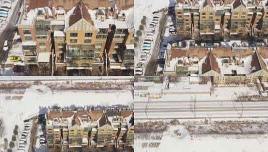 下雪 雪后 城市 雪 建筑高清在线视频素材下载